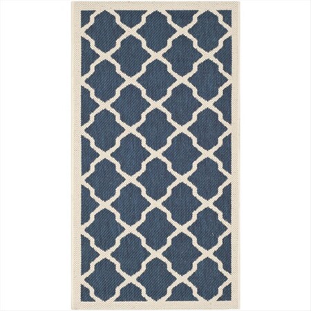 Safavieh 2 Ft. X 3 Ft. -7 In. Accent Indoor-Outdoor Courtyard- Navy And Beige- Machine Made Rug CY6903-268-2